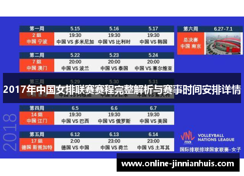 2017年中国女排联赛赛程完整解析与赛事时间安排详情
