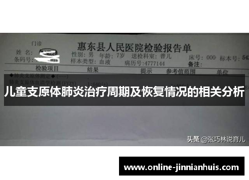 儿童支原体肺炎治疗周期及恢复情况的相关分析