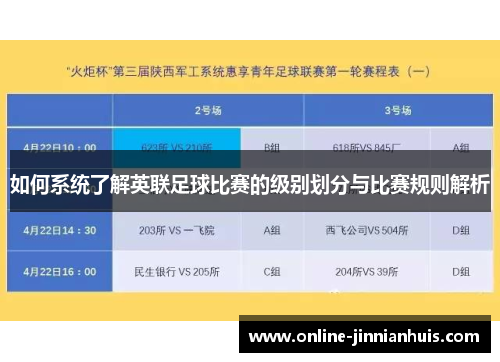 如何系统了解英联足球比赛的级别划分与比赛规则解析